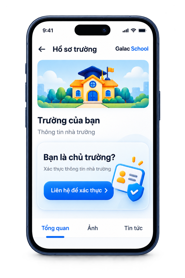 Minh họa hồ sơ trường với mục Bạn là chủ trường?